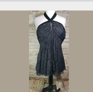 Express Silk Black Halter Blouse Size 6